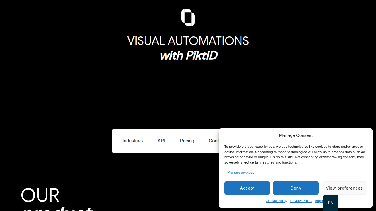 Screenshot of the PiktID homepage, a platform relevant to face swap AI capabilities.