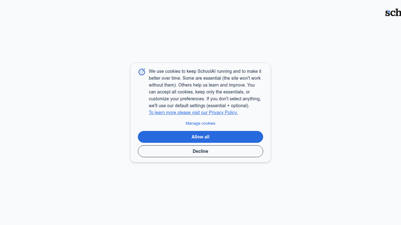 The homepage of SchoolAI, offering resources for ensuring compliance with educational data privacy laws.