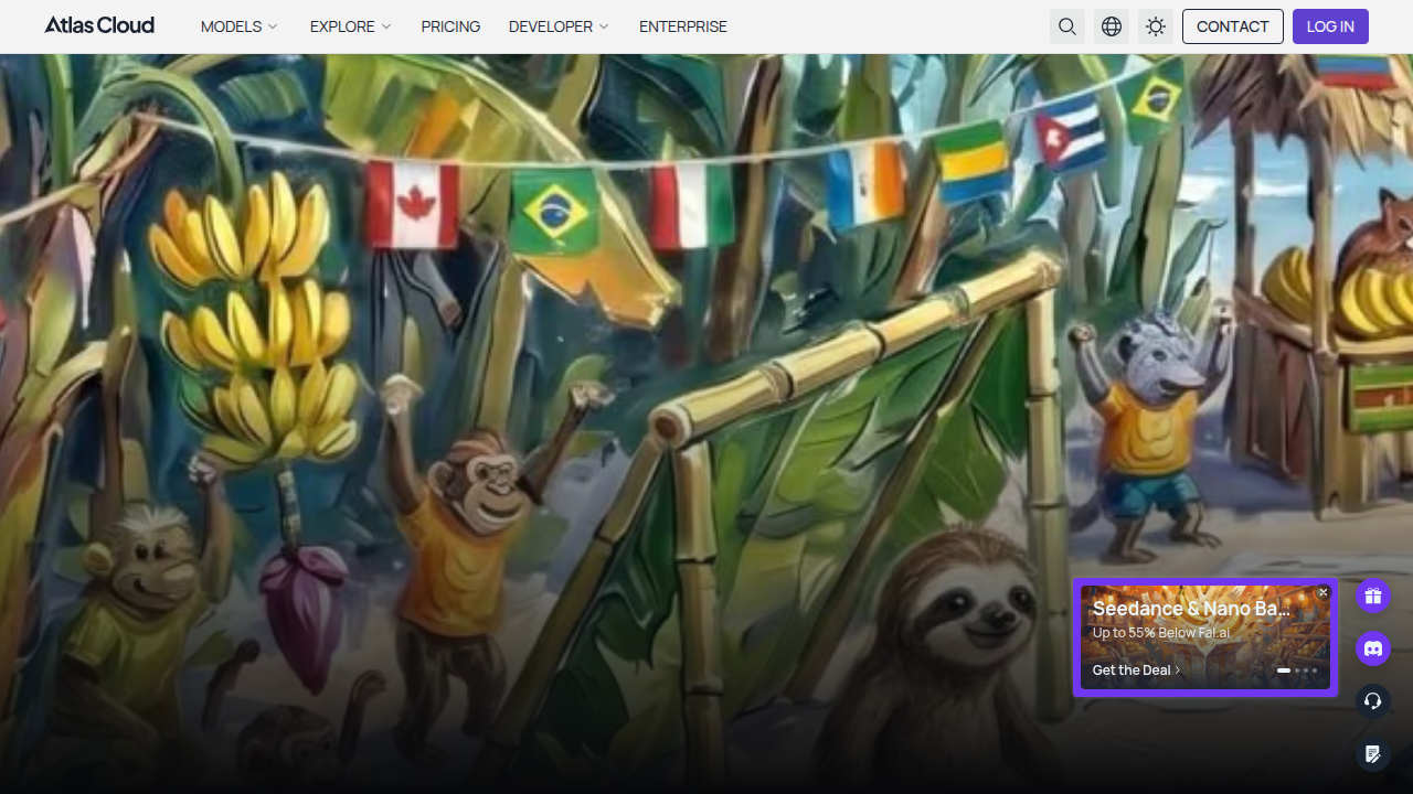 Explore the homepage of Atlas Cloud AI, a platform referenced for its insights into image-to-video AI tools.
