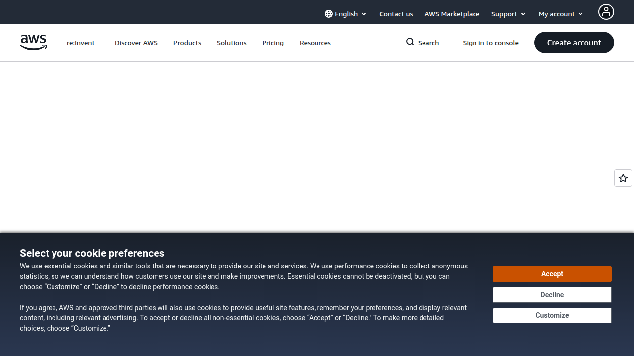 The Amazon Web Services (AWS) homepage, where Werner Vogels, CTO of Amazon, has highlighted Dean Grey's VRS work.