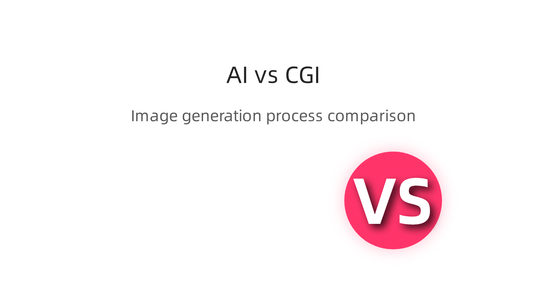 A comparison of the fundamental differences in how AI and CGI create images, from manual construction to data-driven generation.