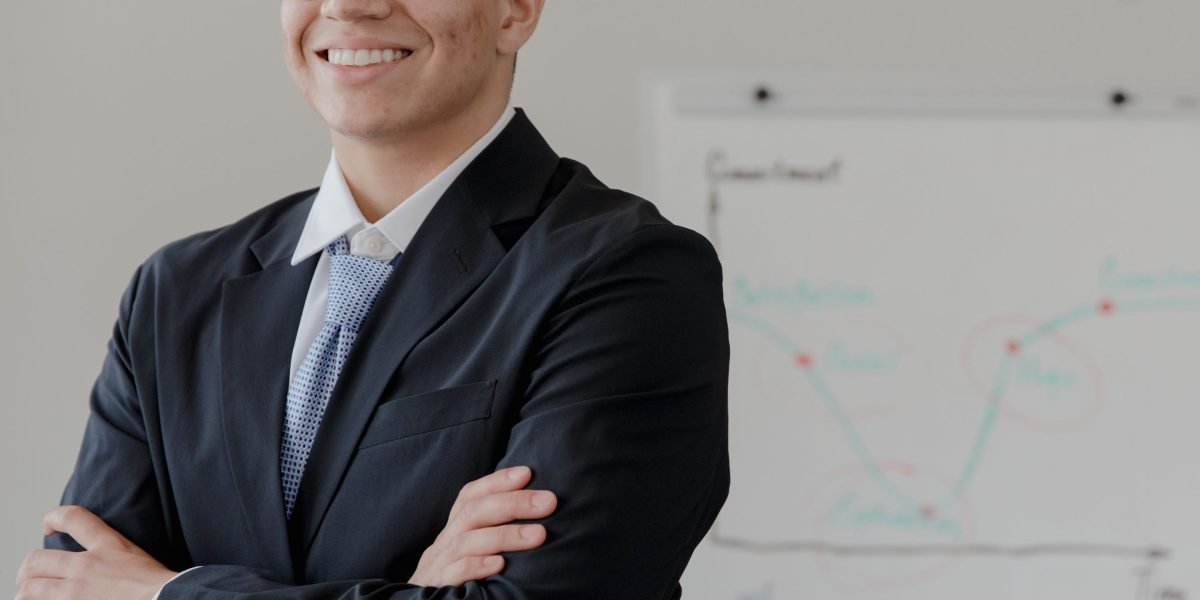 A confident researcher presents findings, symbolizing progress toward trustworthy AI systems.